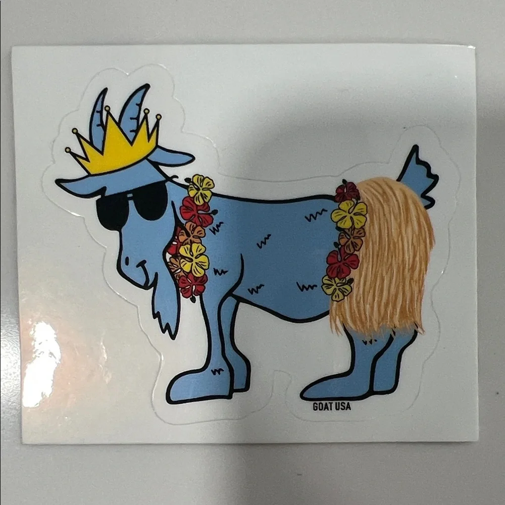 GOAT USA Blue Goat Hula Sticker - Blue Beach Party Favor